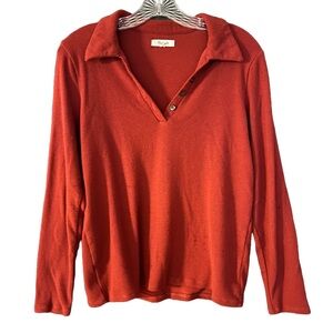 Collared V-Neck Button Up Sweater Shirt